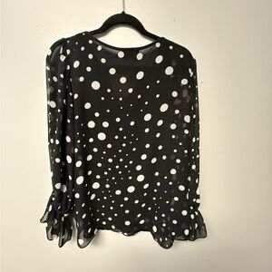 Joseph Ribkoff Black and White Polka Dot Blouse